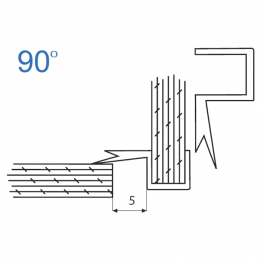 U profils 8mm stikls/stikls 90