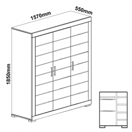 SKAPIS MINI 3 durvju 64050 h.:185x157