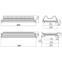 Trauku reste korpusam 600 mm 2 stāvi ch.ar rāmi (materiālam