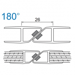 U profils 10mm stikls/stikls 180 2.5m ( h 950.50.034 )