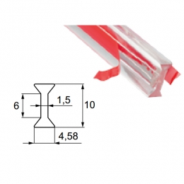 Profils stiklam savienošanas caurspīdīgs 10mm