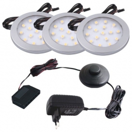 Led lampu komplekts, 3 lampas d-60 ,ar transformātoru.