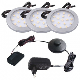 Led lampu komplekts, 3 lampas d-60 ,ar  transformātoru.