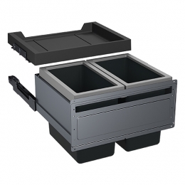 Atkritumu tvertne FX 60 atvēršana frontāli ar durvīm 2x26L