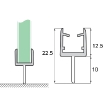 U profils 10mm stikls/grīda 2.5m