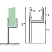 U profils PVC 6mm stikls/grīda 2.5m