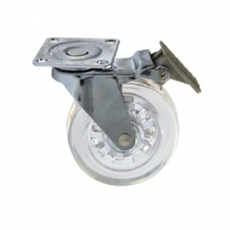 Ritenis d=75 ar bremzi, caurspīdīgs