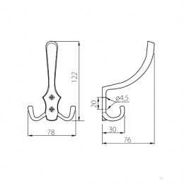 Pakaramais 122x76mm, melns