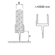 U profils 8mm stikls/grīda 2.5m