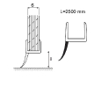 U profils 6mm stikls/grīda 2.5m