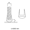 U profils 8mm blīvējams stikls/grīda 2.5m 15.22.296-1